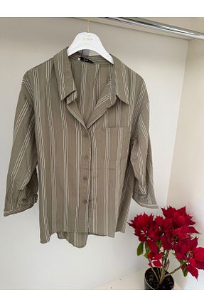 پیراهن خاکی زنانه اورسایز CREP WOMAN FASHION - کد 937511449