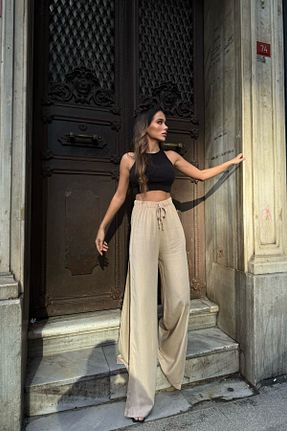 شلوار بژ زنانه کتان Bliss - کد 931330196