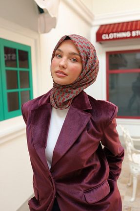 روسری قهوه ای پنبه ای Silk Home - کد 892433750