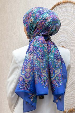 شال سرمه ای زنانه ابریشم Vissona - کد 903144463
