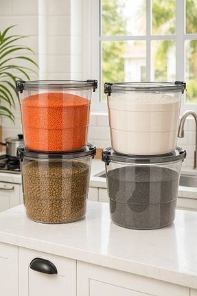ظرف نگهداری طوسی پلاستیک Stile Cucina - کد 775489705