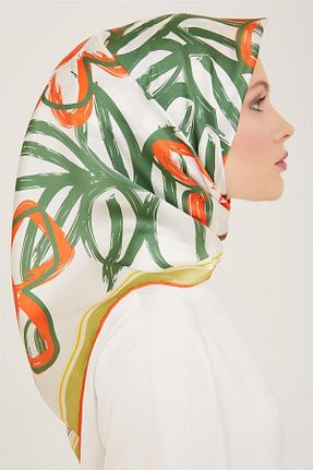 روسری آبی کرپ ساتن ابریشم Armine - کد 937539583