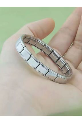 دستبند استیل (فولاد) طوسی زنانه استیل ضد زنگ MAVEGA - کد 937567688