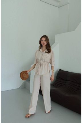 ست بالاتنه و پائین تنه بژ زنانه بافتنی Ekim Store - کد 937579424