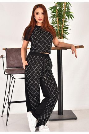 ست بالاتنه و پائین تنه مشکی زنانه بافتنی Nivora Style - کد 937581672