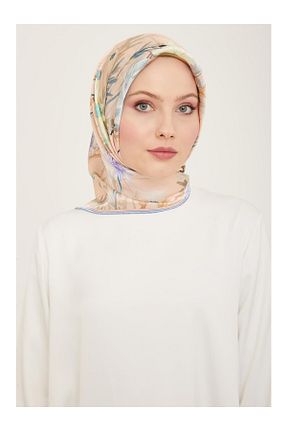 روسری زرد کرپ ساتن ابریشم Armine - کد 937581422
