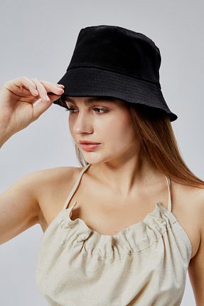کلاه مشکی زنانه پنبه ای derikem - کد 814464011