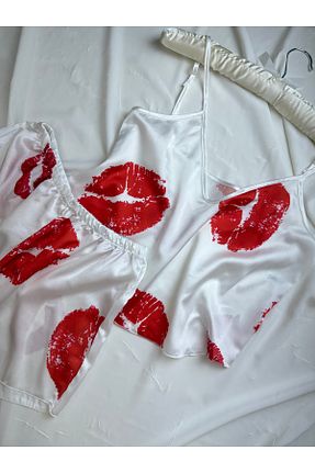 ست لباس راحتی سفید زنانه ساده ROZENİN LINGERIE - کد 937608516
