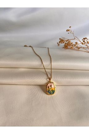 گردنبند استیل ( فولاد ) زرد زنانه استیل (فولاد) VELMORIA - کد 897393868