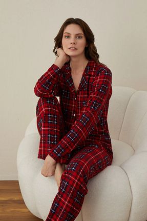 ست لباس راحتی قرمز زنانه مخلوط پلی استر AYREKA HOMEWEAR - کد 896159720