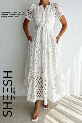لباس سفید زنانه بافتنی SHEESH APPAREL - کد 848502793