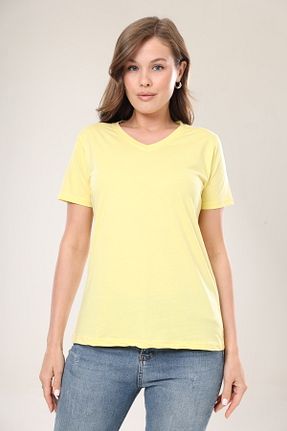 تیشرت زرد زنانه رگولار Tight Lady - کد 746392194