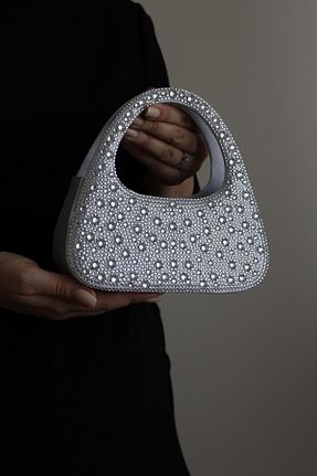 کیف مجلسی طوسی زنانه پارچه ای Mimoza - کد 937708890