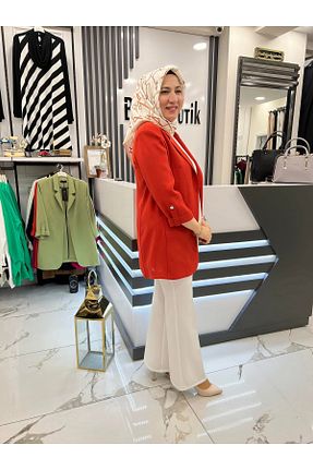 کت بلیزر نارنجی زنانه بافتنی çınar özkan - کد 937709192