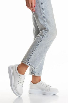 کفش اسنیکر سفید زنانه چرم اصل elvinshoes - کد 937706967