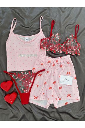 ست لباس راحتی صورتی زنانه گلدار Lena Homewears - کد 937706175