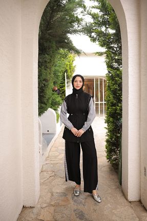 ست بالاتنه و پائین تنه حجاب مشکی زنانه رگولار MİMİ Luxury Wear - کد 937706847