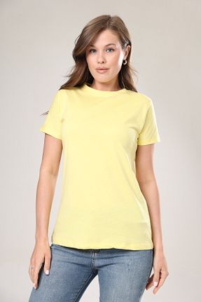 تیشرت زرد زنانه Relaxed Tight Lady - کد 743970359