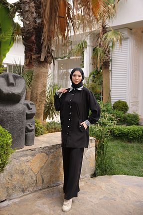 ست بالاتنه و پائین تنه حجاب مشکی زنانه رگولار MİMİ Luxury Wear - کد 937771170
