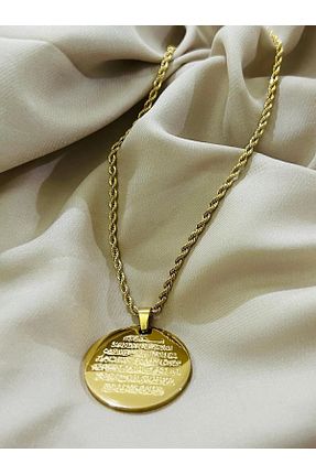 گردنبند استیل ( فولاد ) طلائی زنانه استیل ضد زنگ ay tasarım51 - کد 779215152