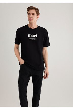 تیشرت مشکی مردانه یقه دوچرخه Mavi - کد 225021773