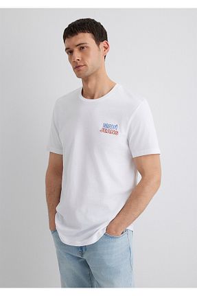 تیشرت سفید مردانه یقه دوچرخه Mavi - کد 275857665