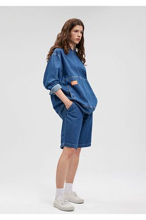 شلوارک و برمودا سرمه ای زنانه Relaxed Mavi - کد 834404461