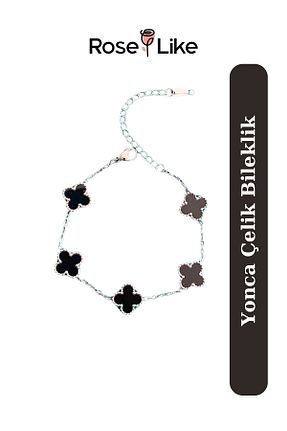 دستبند استیل (فولاد) مشکی زنانه استیل (فولاد) RoseLike - کد 887774376