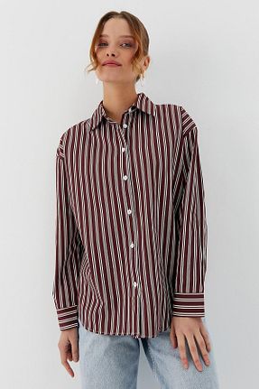 پیراهن زرشکی زنانه رگولار Shopping Shop - کد 937816963