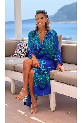 لباس آبی زنانه بافتنی Nevin Kaya Moda - کد 742856986