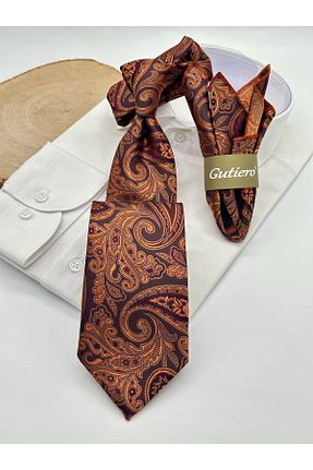 کراوات زرشکی مردانه میکروفیبر Gutiero - کد 937824055