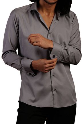 پیراهن طوسی مردانه اسلیم فیت Dicotto - کد 736026115