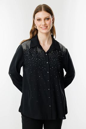 بلوز مشکی زنانه سایز بزرگ Ekol - کد 937855992