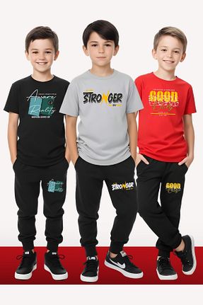 ست بالاتنه و پائین تنه رنگی بچه گانه بافت FYK KİDS - کد 925810152