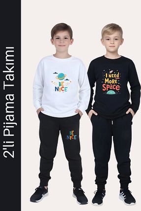 ست لباس راحتی مشکی بچه گانه چاپی FYK KİDS - کد 900145241