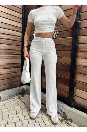 ست بالاتنه و پائین تنه سفید زنانه بافتنی NovaRopa - کد 937868579