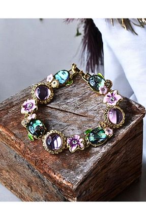 دستبند جواهر رنگی زنانه برنجی MIRADA JEWELRY - کد 923725780