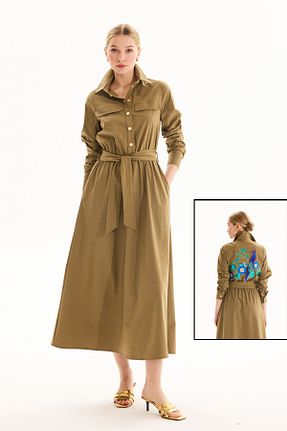 لباس حجاب خاکی زنانه رگولار Missemramiss - کد 937887076