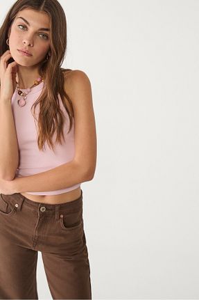 شلوار جین قهوه ای زنانه پاچه لوله تفنگی Stradivarius - کد 889947425