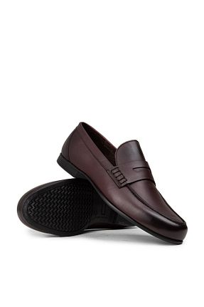 کفش لوفر زرشکی مردانه چرم خالص Deery - کد 884178695