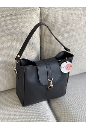 کیف دوشی مشکی زنانه جیر BAGLOVİS - کد 937426016