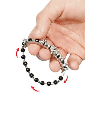 دستبند جواهر مشکی زنانه سنگ طبیعی MULTİ TESPİH - کد 937922316