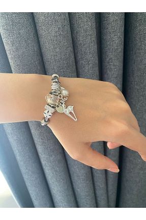 دستبند استیل (فولاد) طوسی زنانه استیل (فولاد) DİAPANTE - کد 932562529