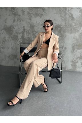 ست بالاتنه و پائین تنه بژ زنانه بافتنی Castivo Fashion - کد 937984465