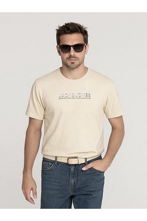 تیشرت بژ مردانه رگولار Jack & Jones - کد 898599384