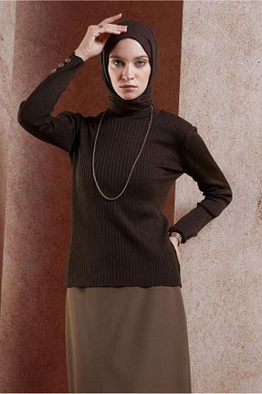 پلیور قهوه ای زنانه ساده Alvina - کد 865661203