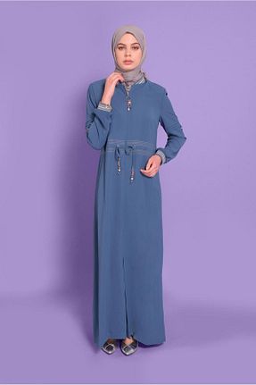 مانتو بلند حجاب سرمه ای زنانه Alvina - کد 868839814