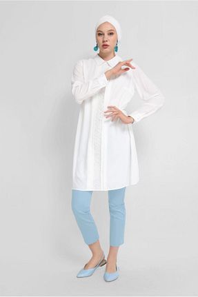 تونیک حجاب سفید زنانه پلی استر Alvina - کد 874941914