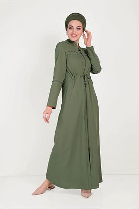 مانتو بلند حجاب خاکی زنانه Alvina - کد 869235734