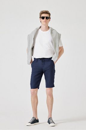 شلوارک و برمودا سرمه ای مردانه رگولار muzzo jeans - کد 104594749